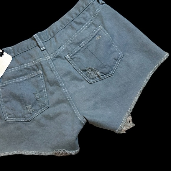 Originally NWT White Distressed Cut Off Shorts now in Antique Sage. Size 27🍃 - Picture 5 of 9